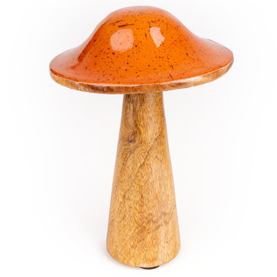 Candlelight Home Ornaments Tall Mushroom Mango Wood & Enamel - Terracotta 6pk