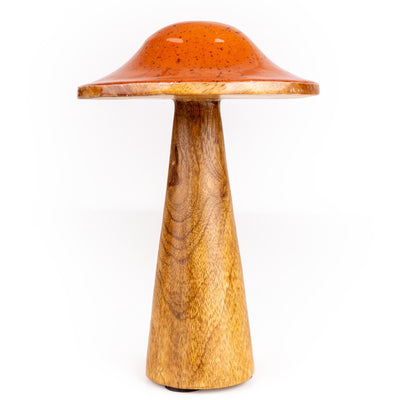 Candlelight Home Ornaments Tall Mushroom Mango Wood & Enamel - Terracotta 6pk