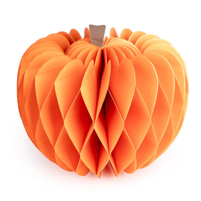 Candlelight Home Paper Decoration 21cm Pumpkin Paper Decoration - Orange 6pk
