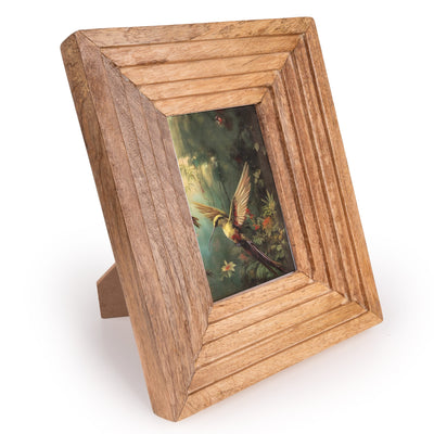 Candlelight Home Photo & Picture Frames 4 x 6 Wood Ridged Photo Frame - Hummingbird 2pk