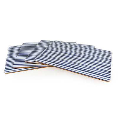 Candlelight Home Placemats Jeff Banks Set of 4 Placemats - Leafy Stripes Blue 4pk
