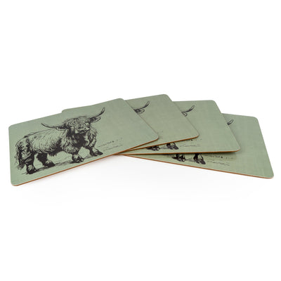 Candlelight Home Placemats Set of 4 Placemats - Highland Cow 4pk