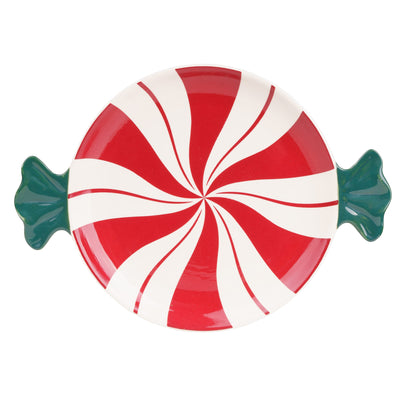 Candlelight Home Plates Large Candy Plate – Red/White/Green 4pk