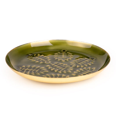 Candlelight Home Plates Small Metal and Enamel Plate – Green Hummingbird 6pk