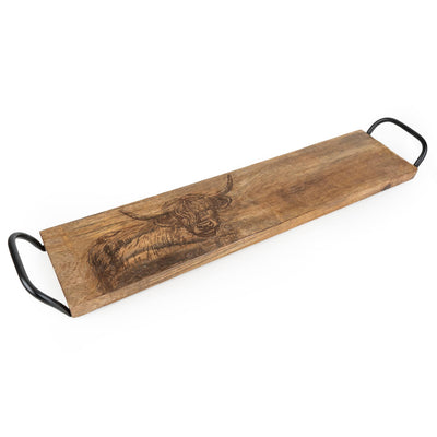 Candlelight Home Platter Rectangular Serving Platter - Highland Cow 2pk
