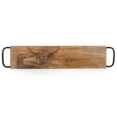 Candlelight Home Platter Rectangular Serving Platter - Highland Cow 2pk