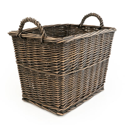 Candlelight Home Rectangular Log Basket - Dark Brown