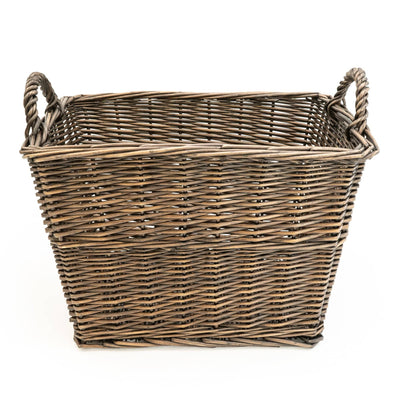 Candlelight Home Rectangular Log Basket - Dark Brown