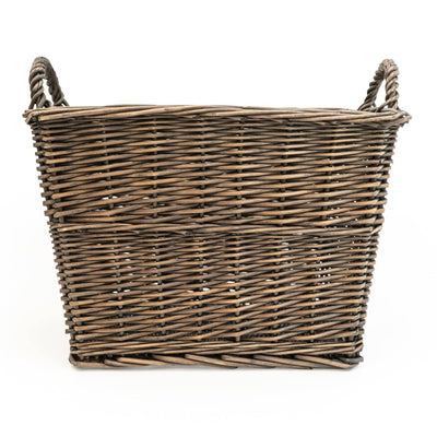 Candlelight Home Rectangular Log Basket - Dark Brown