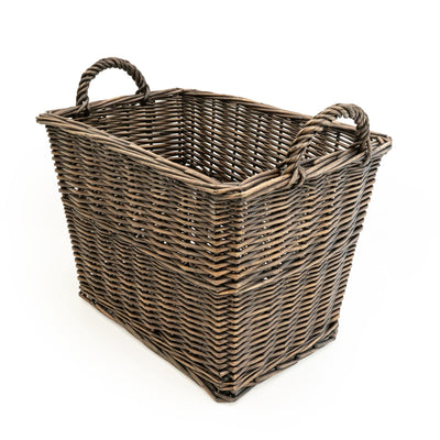 Candlelight Home Rectangular Log Basket - Dark Brown