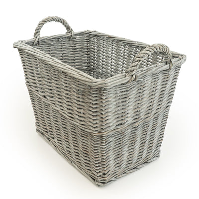 Candlelight Home Rectangular Log Basket -  Grey 42cm 10PK