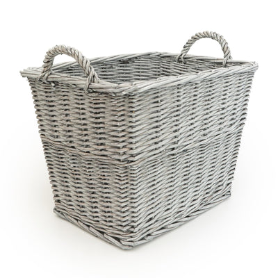 Candlelight Home Rectangular Log Basket -  Grey 42cm 10PK