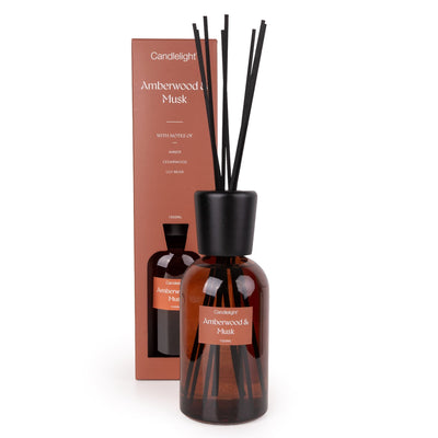 Candlelight Home Reed Diffusers 1000ml Reed Diffuser – Amberwood & Musk 6pk