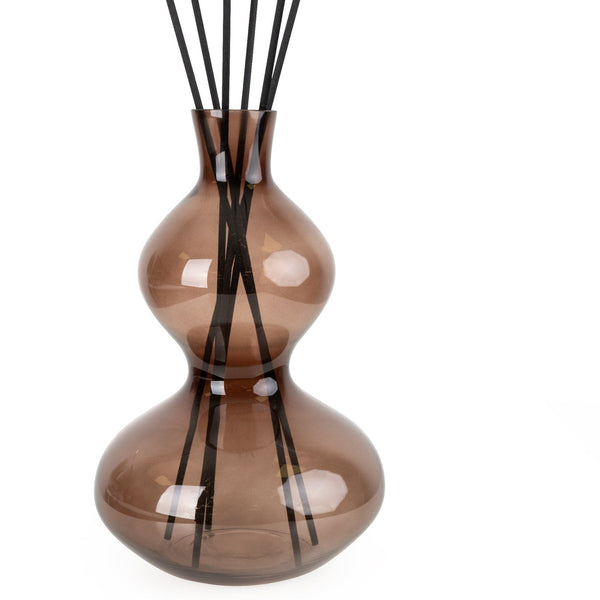 1000ml Reed Diffuser Wavy Glass - Smokey Black 2PK - Candlelight Home