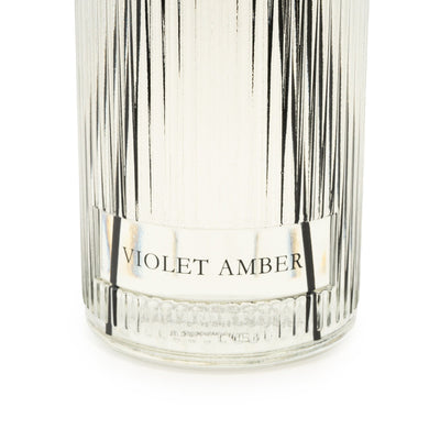 Candlelight Home Reed Diffusers 1200ml Clear Ridged Glass Reed Diffuser Violet Amber Scent 2PK