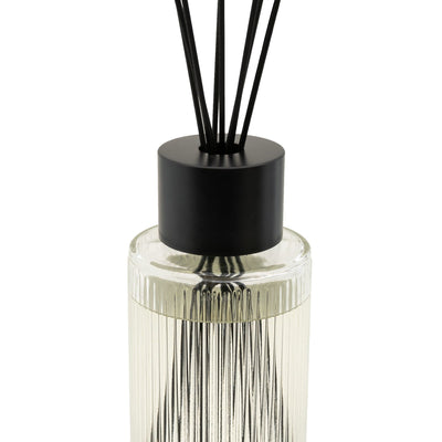 Candlelight Home Reed Diffusers 1200ml Clear Ridged Glass Reed Diffuser Violet Amber Scent 2PK