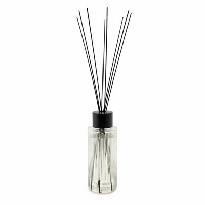 Candlelight Home Reed Diffusers 1200ml Clear Ridged Glass Reed Diffuser Violet Amber Scent 2PK