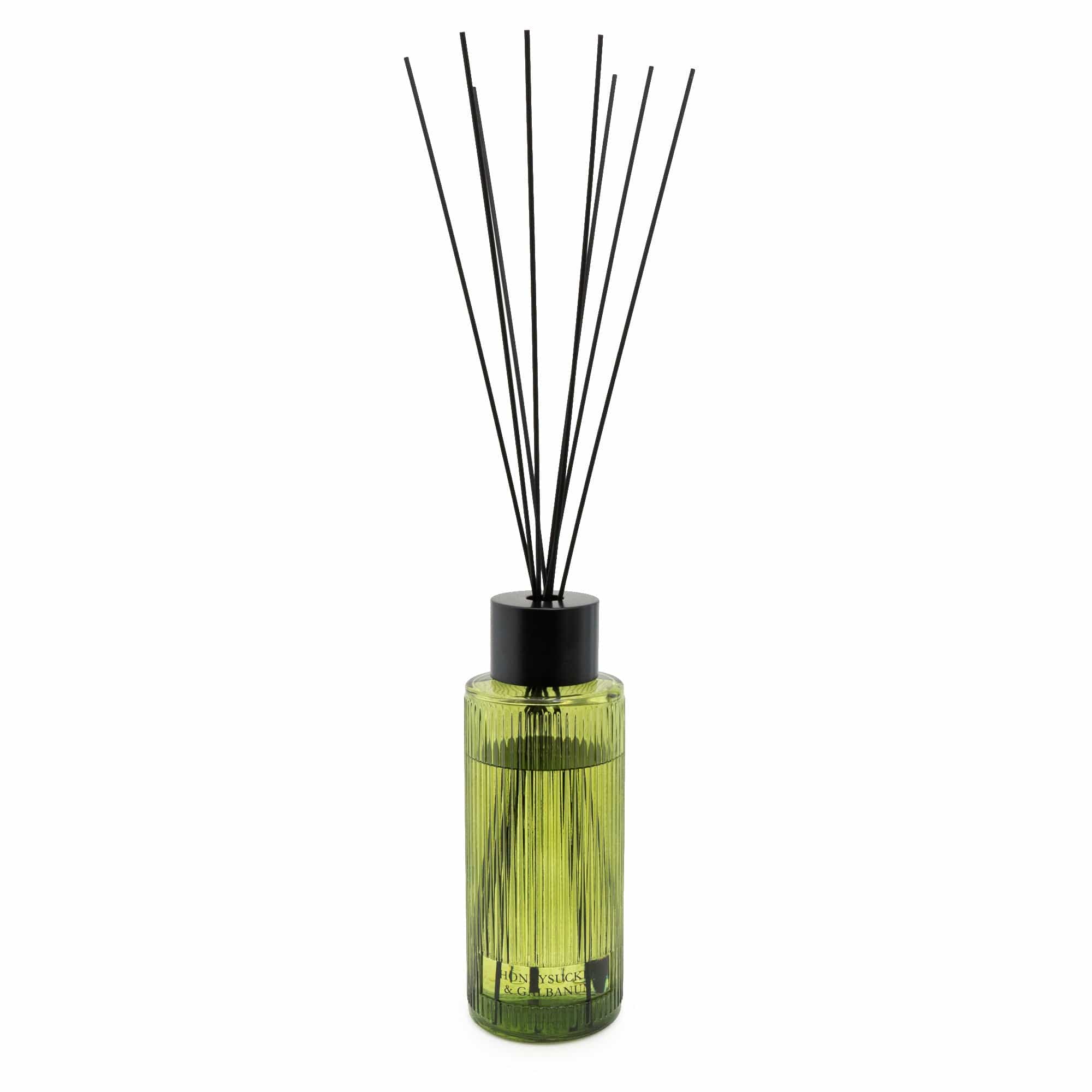 1200ml Green Ridged Glass Reed Diffuser Honeysuckle & Galbanum Scent 2 ...