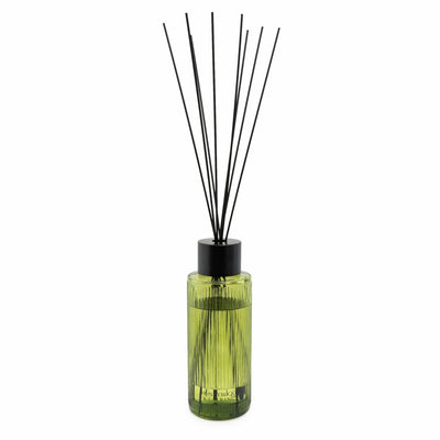 Candlelight Home Reed Diffusers 1200ml Green Ridged Glass Reed Diffuser Honeysuckle & Galbanum Scent 2PK