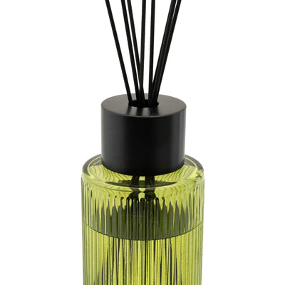 Candlelight Home Reed Diffusers 1200ml Green Ridged Glass Reed Diffuser Honeysuckle & Galbanum Scent 2PK