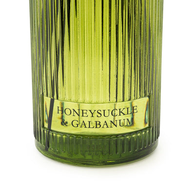 Candlelight Home Reed Diffusers 1200ml Green Ridged Glass Reed Diffuser Honeysuckle & Galbanum Scent 2PK