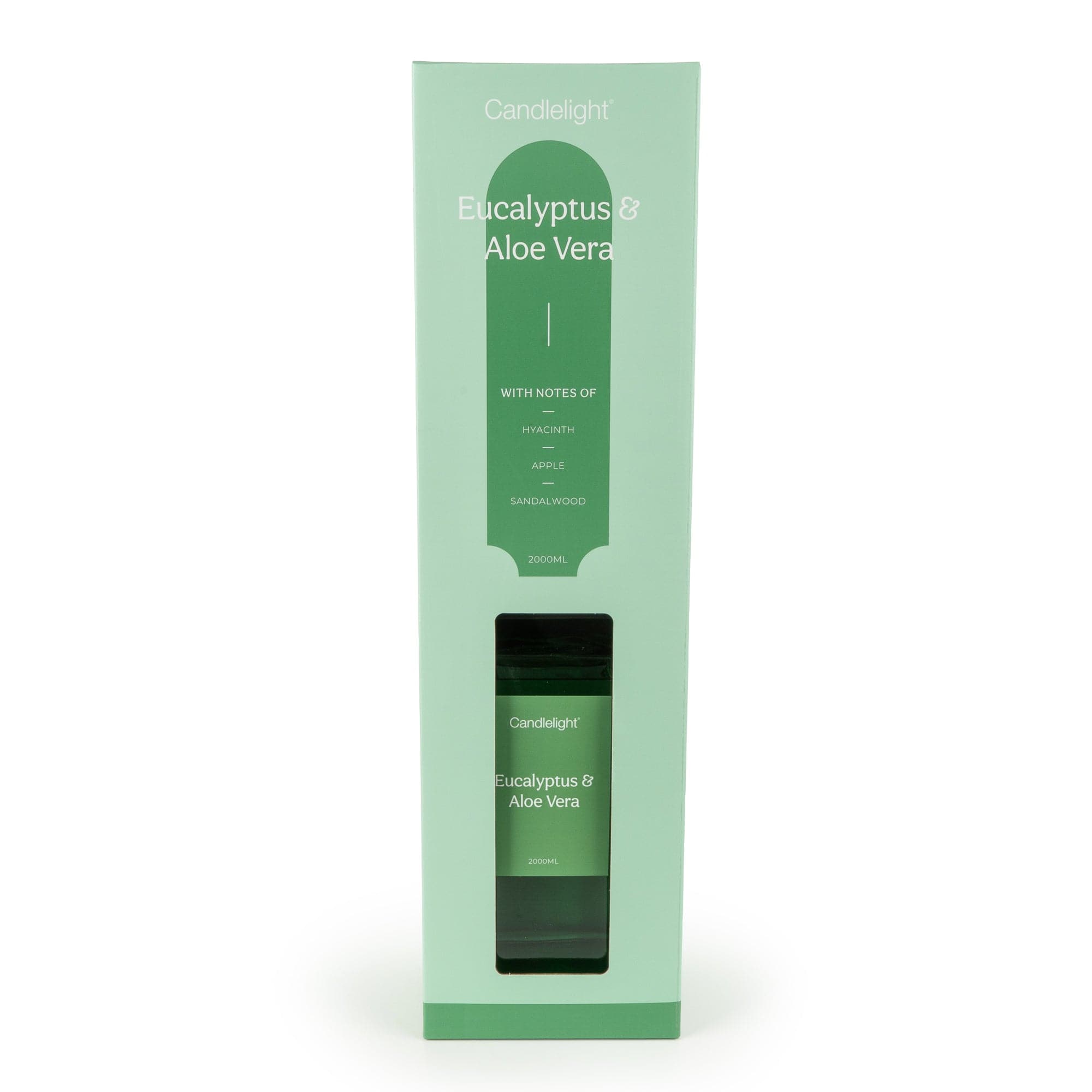 2000ml Square Reed Diffuser - Eucalyptus & Aloe Vera 1pk - Candlelight Home
