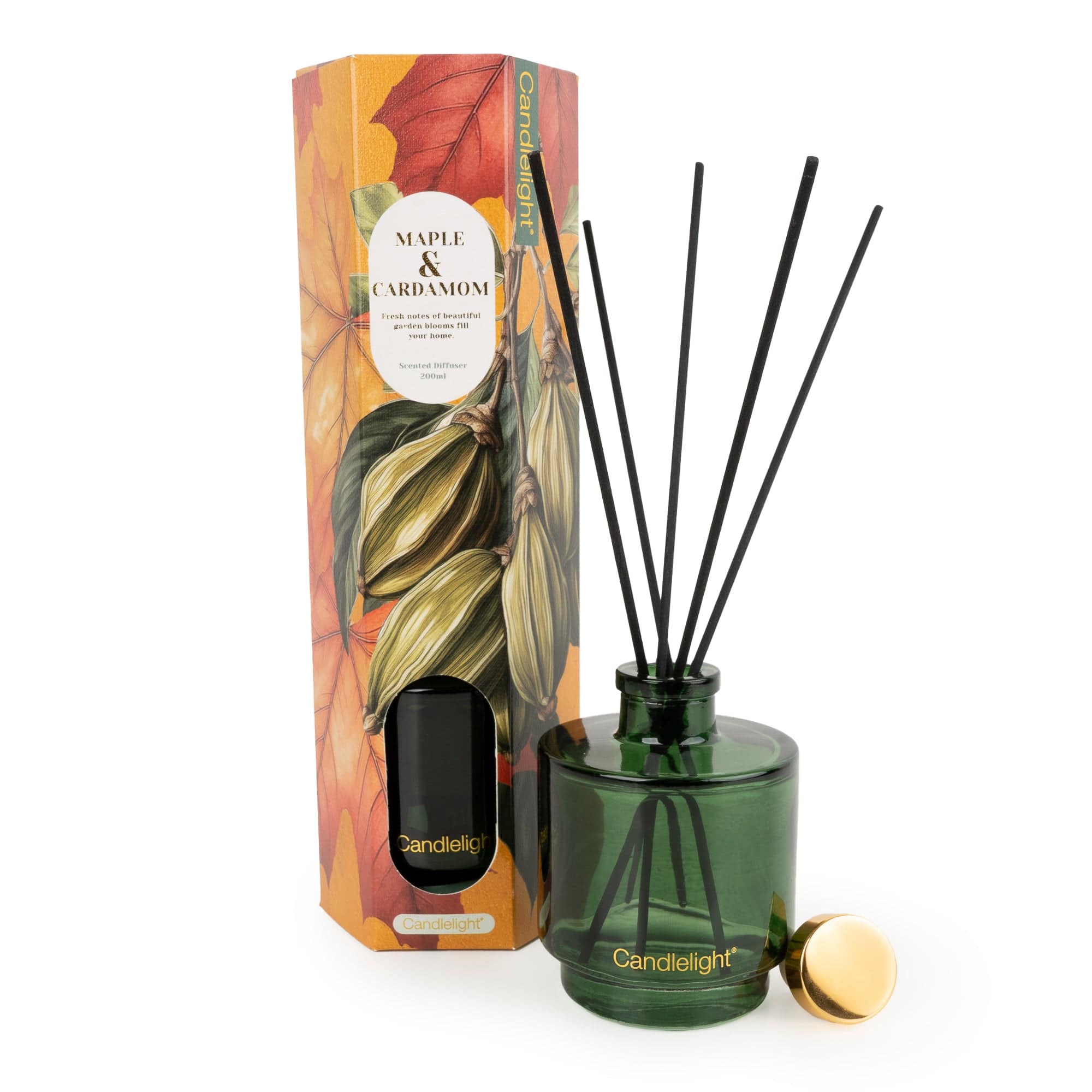 Salted Maple Reed Diffuser 200ml Reed Diffuser - Maple and Cardamom 6pk - Candlelight Home
