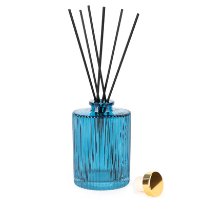 Candlelight Home Reed Diffusers 200ml Ridged Reed Diffuser - Glass Garden Blue