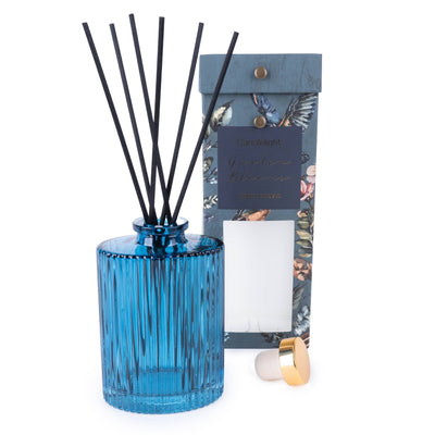 Candlelight Home Reed Diffusers 200ml Ridged Reed Diffuser - Glass Garden Blue