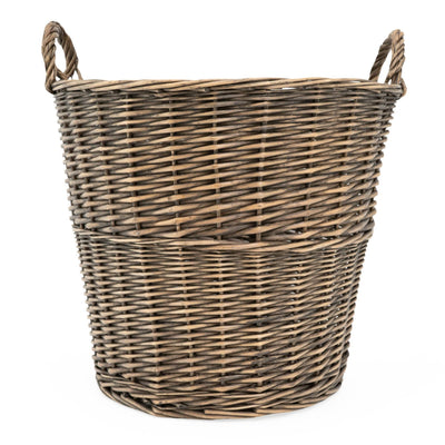 Candlelight Home Round Log Basket With Handles - Dark Brown 44cm 10PK
