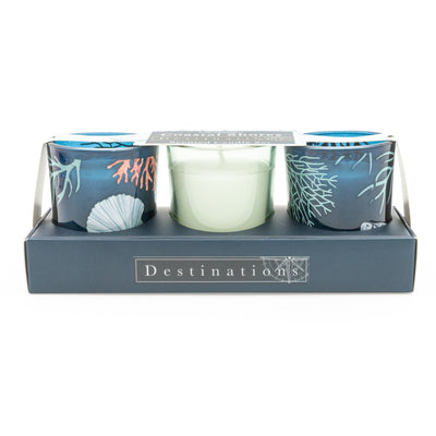 Candlelight Home S/3 MINI VOTIVES 'COASTAL SHORES' SEASALT SCENT