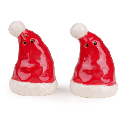 Candlelight Home Salt & Pepper Shakers Salt & Pepper Pot Santa Hats – Red/White 6pk