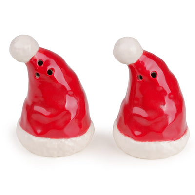 Candlelight Home Salt & Pepper Shakers Salt & Pepper Pot Santa Hats – Red/White 6pk