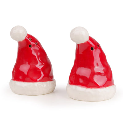 Candlelight Home Salt & Pepper Shakers Salt & Pepper Pot Santa Hats – Red/White 6pk