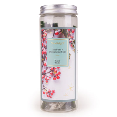 Candlelight Home Scented Sticks 12 scented Christmas Sticks - Cranberry & Pomegranate SRT 16pk