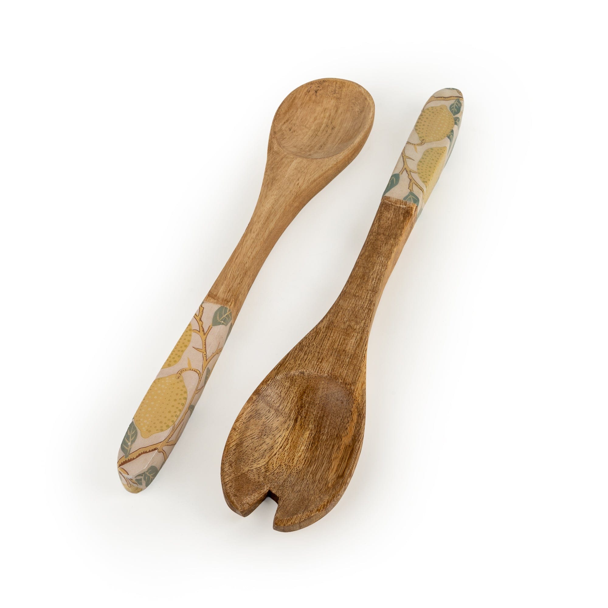 Candlelight Home serving spoon & fork Set of 2 Mango Wood Fork and Spoon - Vintage Fruit 6pk