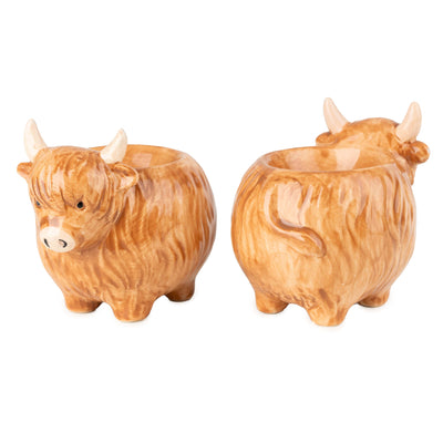Candlelight Home Set of 2 3D Egg Cups Highland Cow 6PK