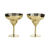 Candlelight Home SET OF 2 MARGARITA GLASSES DIMPLED GOLD IN FULL COLOUR GIFT BOX