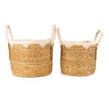 Candlelight Home Set of 2 Straw Basket with Handles
