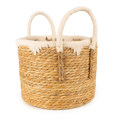 Candlelight Home Set of 2 Straw Basket with Handles