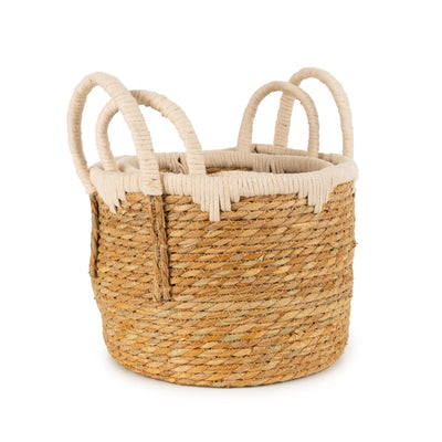 Candlelight Home Set of 2 Straw Basket with Handles