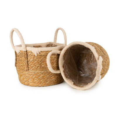 Candlelight Home Set of 2 Straw Basket with Handles