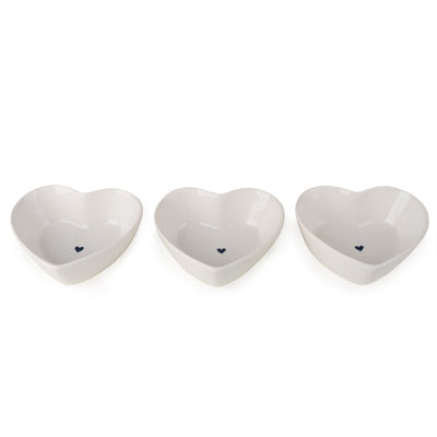 Candlelight Home SET OF 3 HEART SHAPED NIBBLE BOWLS WITH WAX RESIST HEART
