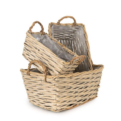 Candlelight Home Set of 3 Wicker Planters