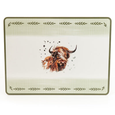 Candlelight Home SET OF 4 PLACEMATS HIGHLAND COW