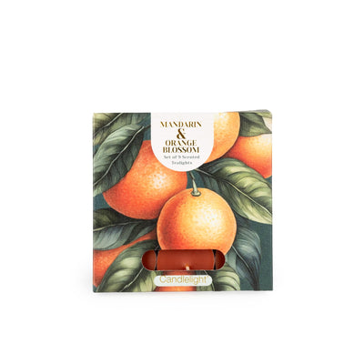 Candlelight Home SET OF 9 TEALIGHTS MANDARIN & ORANGE BLOSSOM - 5% MANDARIN & ORANGEBLOSSOM SCENT