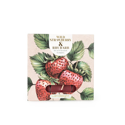 Candlelight Home SET OF 9 TEALIGHTS WILD STRAWBERRY & RHUBARB - 5%  WILD STRAWBERRY & RHUBARB SCENT