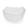 Candlelight Home Small Clear Glass Wavy Bowl With Gold Rim 13cm 1PK