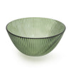 Candlelight Home Small Green Glass Bowl Ridged Lines 15cm 4PK