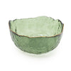 Candlelight Home Small Green Glass Wavy Bowl With Gold Rim 13cm 1PK